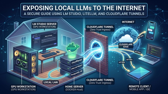 Cover thumbnail for Exposing Local LLMs to the Internet with LM Studio, LiteLLM, and Cloudflare Tunnels